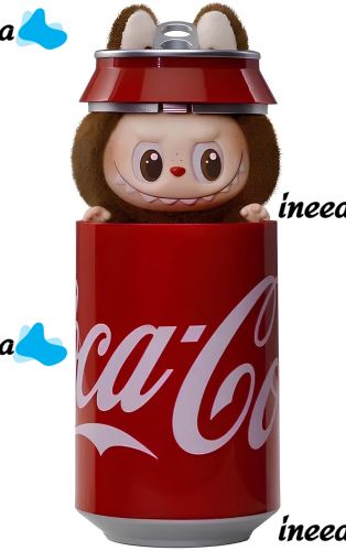 Children's plush toy The Monsters Labubu Coca Cola 15cm, Soft collectible Labubu surprise figurine in a Coca Cola can for kids