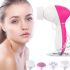 Electric Women's 5 in 1 Multifunction Face Cleaner AE-8782C 5 nozzles, Battery operated Massage Brush with interchangeable attachments