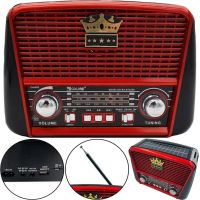 Rechargeable FM Radio Receiver MP3 Speaker Golon RX-455S SOLAR USB+SD with Solar Panel, Portable FM Radio Receiver 6W with Battery Red