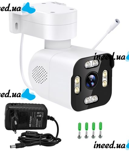 Outdoor WiFi CCTV Smart Camera A6S 360° Swivel IP Video Camera with Night Shot, Motion Sensor and Remote Access 4MP
