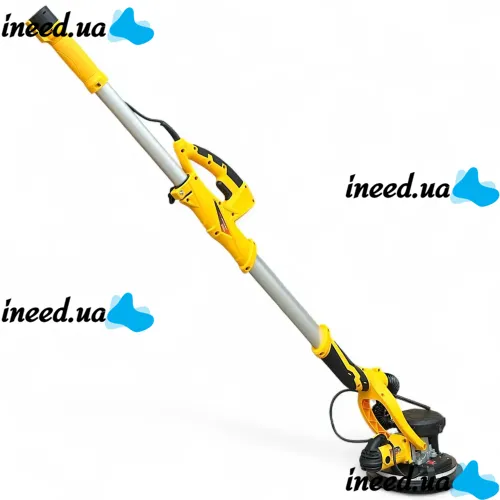 Шліфувальна машина з подовжувачем DeWalt SFMEE500S 215мм з пилозбірником для стін і стель, Шліфувальна машина жираф Деволт з пилососом і підсвічуванням від мережі