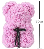 Little Teddy Bear made of Artificial 3D Roses Teddy Bear de Luxe 25 cm Pink, Light Pink Teddy Bear