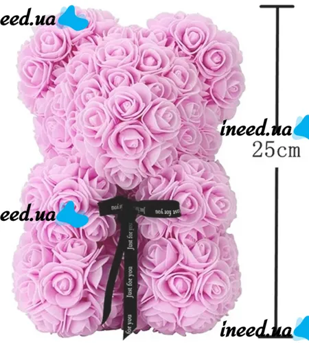 Little Teddy Bear made of Artificial 3D Roses Teddy Bear de Luxe 25 cm Pink, Light Pink Teddy Bear