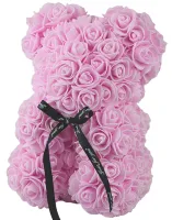 Little Teddy Bear made of Artificial 3D Roses Teddy Bear de Luxe 25 cm Pink, Light Pink Teddy Bear