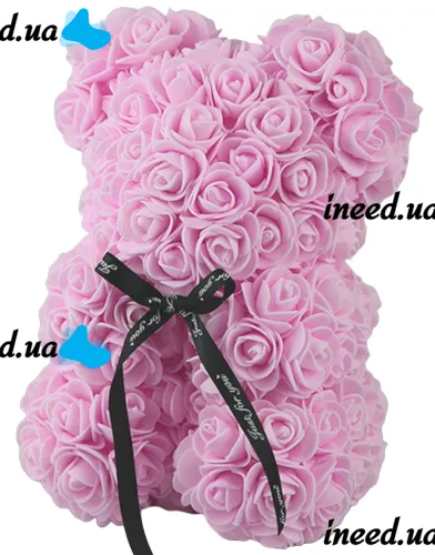 Little Teddy Bear made of Artificial 3D Roses Teddy Bear de Luxe 25 cm Pink, Light Pink Teddy Bear