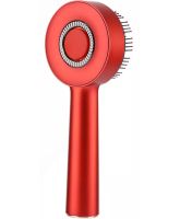 Беспроводная массажная расческа Scalp Massager Comb YKD-123B для укладки и завивки волос Аккумуляторная щетка с дозатором для массажа головы Красная