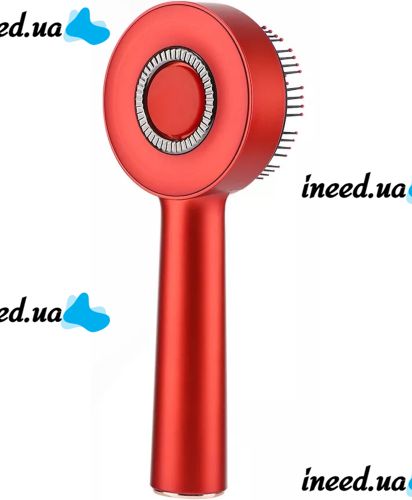 Беспроводная массажная расческа Scalp Massager Comb YKD-123B для укладки и завивки волос Аккумуляторная щетка с дозатором для массажа головы Красная