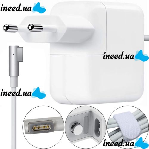 Блок живлення для ноутбука Macbook Air MagSafe 45W L-style, Зарядний пристрій для ноутбуків Apple Макбук 45Вт зарядка USB-C з л-подібним роз'ємом