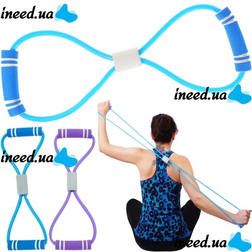 ProsourceFit LX-08 tubular resistance band for pull-ups, tourniquet, fitness, exercise eight with soft grips medium load up to 9 kg