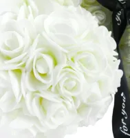 Little Teddy Bear made of artificial 3D Roses Teddy Bear de Luxe 25 cm White, Teddy bear