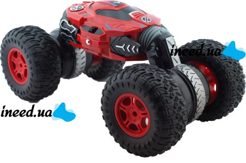 Stunt car shifter Dance Monster RQ-2028 Red on radio control, Transformer all-terrain vehicle on the control panel, Red