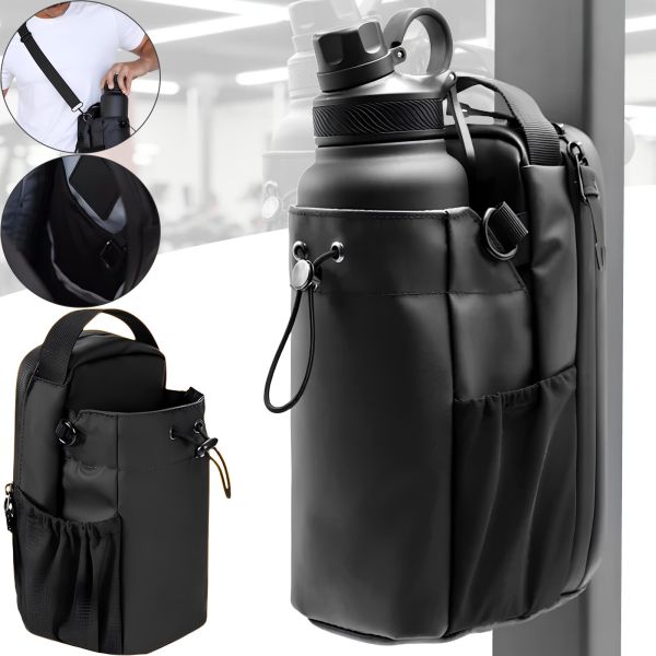 Спортивная магнитная сумка Magnetic Gym Bag Y-100 для бутылки с водой и карманом для телефона, сумка с плечевым ремнем 27х27х11см для спортзала