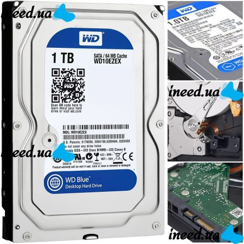 Internal Hard Drive for Computer Western Digital Blue 1TB WD10EZEX SATA 3.5” 64MB Cache Hard Drive, Drive