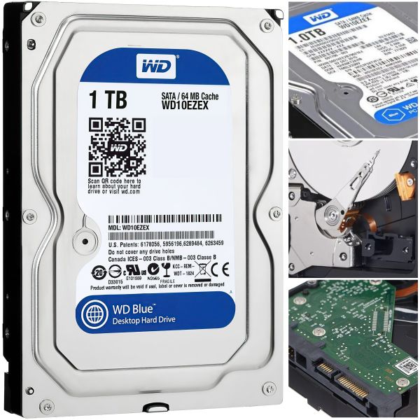 Внутренний жесткий диск для компьютера Western Digital Blue 1TB WD10EZEX SATA 3.5” 64MB Cache винчестер, накопитель