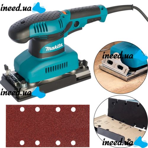 Вібраційна плоска шліфувальна машина Makita BO3710 300W 12000 об/хв для дерева шпаклівки вдома, мережева віброшліфувальна машина X-513 від мережі 220V