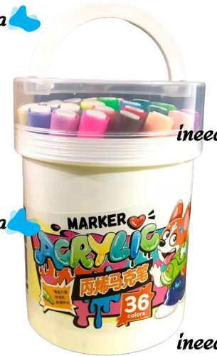 Професійний набір скетч маркерів Creative Acrylic Marker 36 шт для малювання у відрі, акрилові маркери фломастери лінери AND635 - 36 кольорів