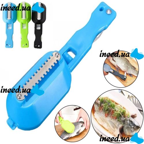Ніж скребок для чищення луски риби Fish Scales Wiper Cleaning, Ручна рыбочистка з контейнером, ручний прилад для чищення риби з ножем для патрання