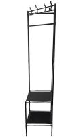 Кутова вішалка для одягу та взуття Corner Coat Rack YP301 вертикальна стійка з гачками TM2 - 202 для зберігання речей на три полиці 185х40 см TM3-303 Black
