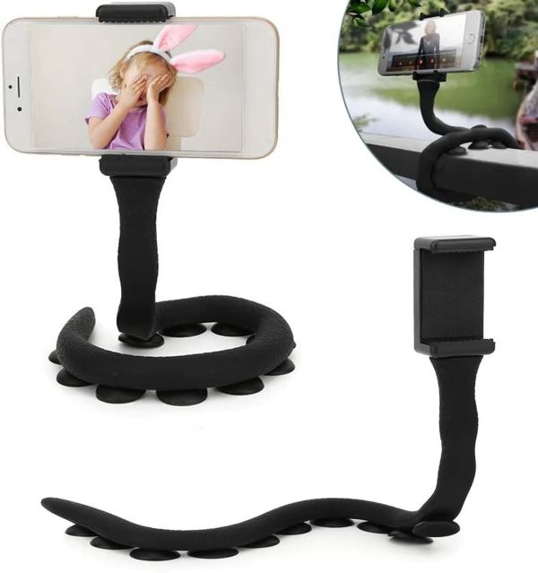 Universal Flexible Phone Holder with Suction Cups Cute Worm Lazy Phone Holder in the form of a caterpillar, Tripod for Smartphone and gadgets with suction cups