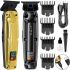 VGR V-904 cordless men's beard and mustache trimmer with interchangeable attachments and USB LED display