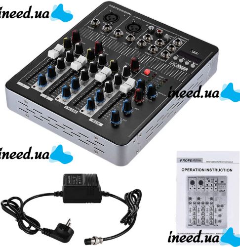 Professional Mixing Console Yamaha Mixer BT4000 2ch BT 4-Channel Active Audio Mixer with Built-in Amplifier and Bluetooth MX-4000BT Black