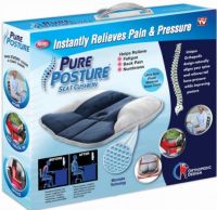 Ортопедична подушка Pure Posture HSM-50402 для розвантаження спини хребта, антиалергенна подушка для сидіння на стілець, крісло в машину синя 