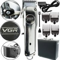 Професійна машинка для стрижки VGR V-035 2000mAh бездротова акумуляторна машинка з набором насадок, металевим корпусом і кейсом 20W USB
