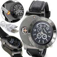 Наручные мужские часы с зажигалкой Huayue Watch Lighter Quartz XL-161 кварцевые с USB зарядкой и спиральной электрозажигалкой, прикуривателем