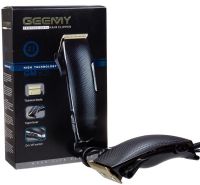 Профессиональная проводная машинка для стрижки волос Gemei GM-806 с 4 съемными насадками 9W от сети, Сетевая машинка триммер Gemmy GM806 Черная