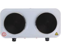 Domotec MS-5822 1000W desktop electric stove with 2 burners disc, Two-burner 1000W electric stove with 5-position thermostat White