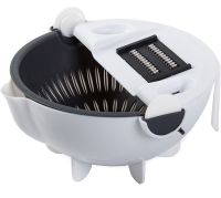 Vegetable Slicer Wet Basket Vegetable Cutter 9 in 1 set of nozzles for slicing vegetables and fruits, manual rotating grater-vegetable slicer multi-slicer with basket
