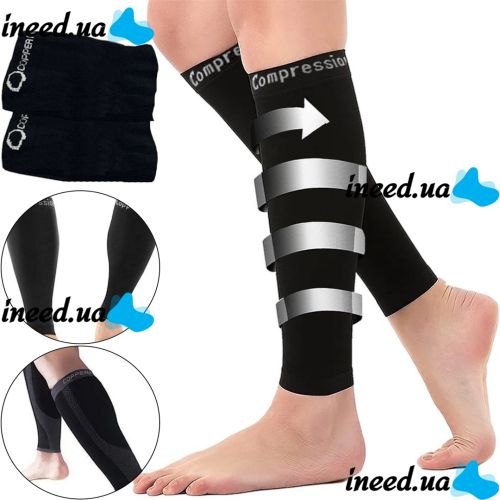 Supportive Compression Leggings Copper Fit Calf Compression Sleeves, Tight-fitting Knee Socks with Calf Fixation, Ankle Support Bandage Black