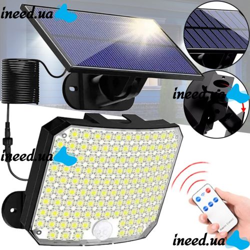 Вуличний настінний світильник Solar Wall Lamp BL - 234 SMD LED на сонячній батареї з датчиком руху, акумуляторний ліхтар IP65 HA - 110 на стіну