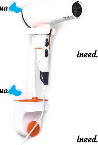 Настінний тримач для фена і душа Hair Dryer Holder Hands Free підвісне обертові кріплення органайзер з підставкою для ванних приладдя