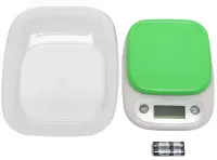 Domotec MS-125 Kitchen Electronic Scale Green up to 7 kg Domotec MX-403 battery-operated cooking scale with bowl and backlight for weighing