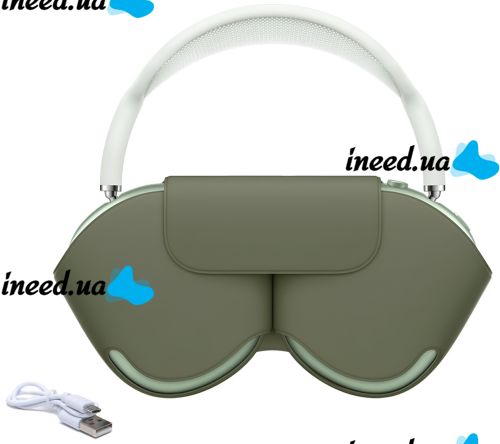 Wireless Bluetooth Headphones AirPods Max Green Full Size Bluetooth Stereo Headphones with Noise Canceling Microphone in Smart Case MGYJ3 Green