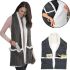 Зимняя двухсторонняя безрукавка шарф с карманами Huggle Pocket Scarf на флисе, Мягкий домашний плюшевый шарф жилетка на пуговицах Серый