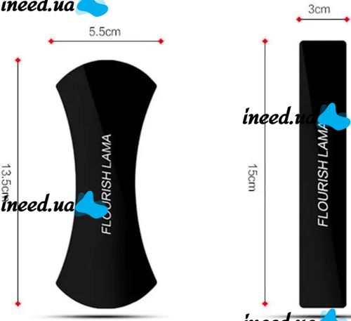 Car Silicone Holder Velcro Phone Stand Flourish Lama Black 2in1, Car Holder Pad for Car Dashboard Black