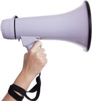 Hand-held megaphone horn HW-20B 30W range 300m large speaker on a belt with a remote microphone and voice recording function on a HW20B battery