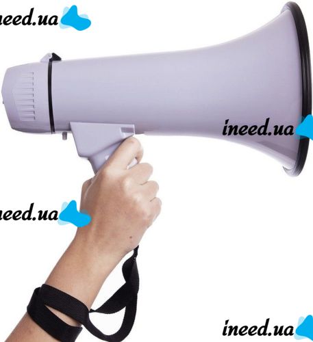Hand-held megaphone horn HW-20B 30W range 300m large speaker on a belt with a remote microphone and voice recording function on a HW20B battery