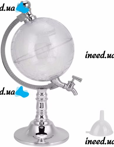 Диспенсер дозатор для алкогольних напоїв Глобус Globe Drink Dispenser 3.5 л скляний резервуар декантер з краном для пива 3500 мл 37х20х23 см