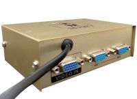 Сплиттер VGA KV-FJ1502A Splitter, Коммутатор 150MHz 2 Port два порта с адаптером разветвитель VGA
