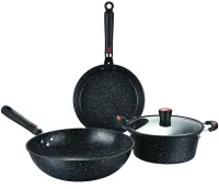 Kitchen cookware set Longziwei WOK HH23-005 2 pans and cauldrons for cooking 3in1, Cauldron and pan with non-stick coating MAG-782