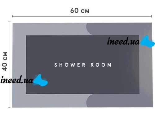 Вологопоглинаючий підлоговий килимок для ванної кімнати Shower Room AND185 нековзний швидковисихаючий всмоктуючий килим на підлогу у ванну 60х40 см