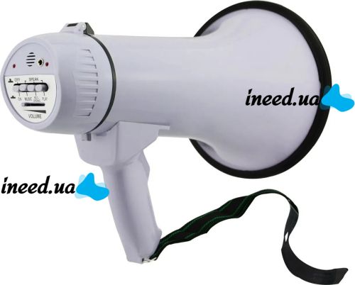 Hand-held megaphone horn HW-20B 30W range 300m large speaker on a belt with a remote microphone and voice recording function on a HW20B battery