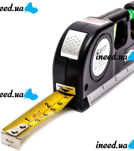 Fixit Laser Levelpro 3 Laser Liquid Level Construction Laser Ruler 2.5 meters Leveling Device with built-in tape measure on batteries