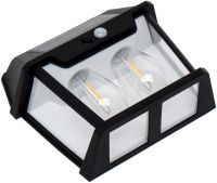 Вуличний настінний світильник Coba Solar Wall Lamp HW-888 - 2W акумуляторний підвісний ліхтар на сонячній батареї з датчиком руху 2 лампи 3 режими