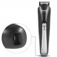 Rechargeable electric shaver, clipper, Kemei KM-600 trimmer for cutting hair, beard, nose and ears, 11 in 1 body kit with attachments, razor trimmer