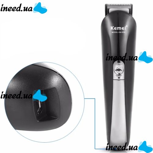 Rechargeable electric shaver, clipper, Kemei KM-600 trimmer for cutting hair, beard, nose and ears, 11 in 1 body kit with attachments, razor trimmer
