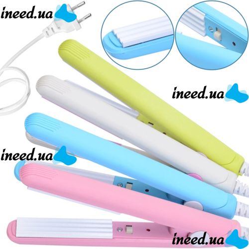 Mini curling iron for hair ProMozer MZ-7052 flat iron for styling and basal volume, travel ceramic curling iron with case 220W MZ7052